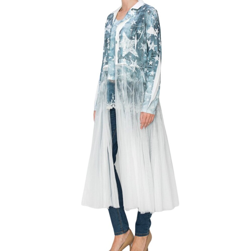 ORIGAMI Victorian Lace Star Print Cardigan Duster S-XXL NWT - Picture 3 of 16